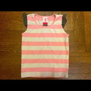 Matilda Jane Serendipity Pink Striped Tank Top with Ruffle Sleeve Size 2T